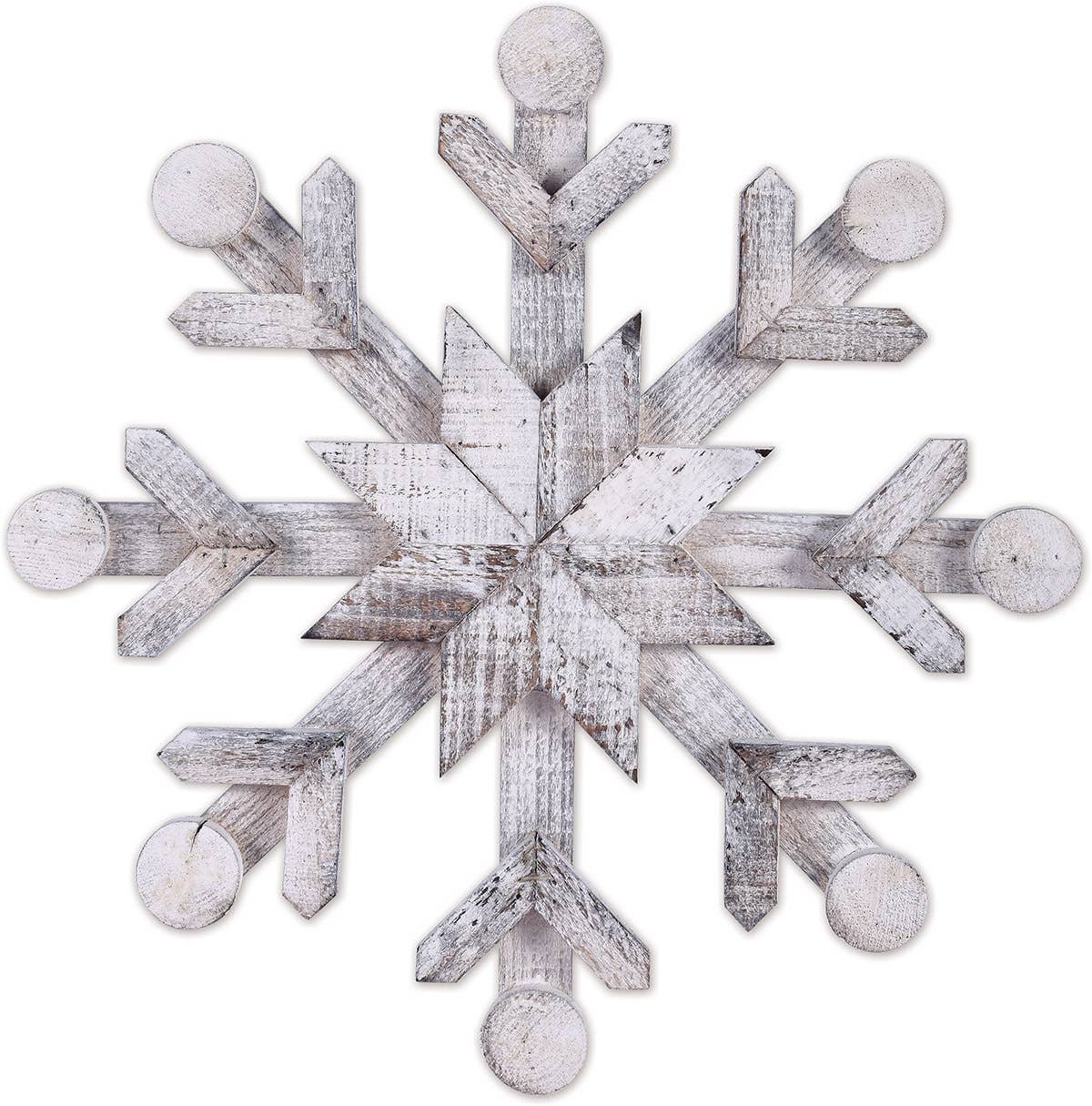 White Wood 10" Snowflake, 8 point