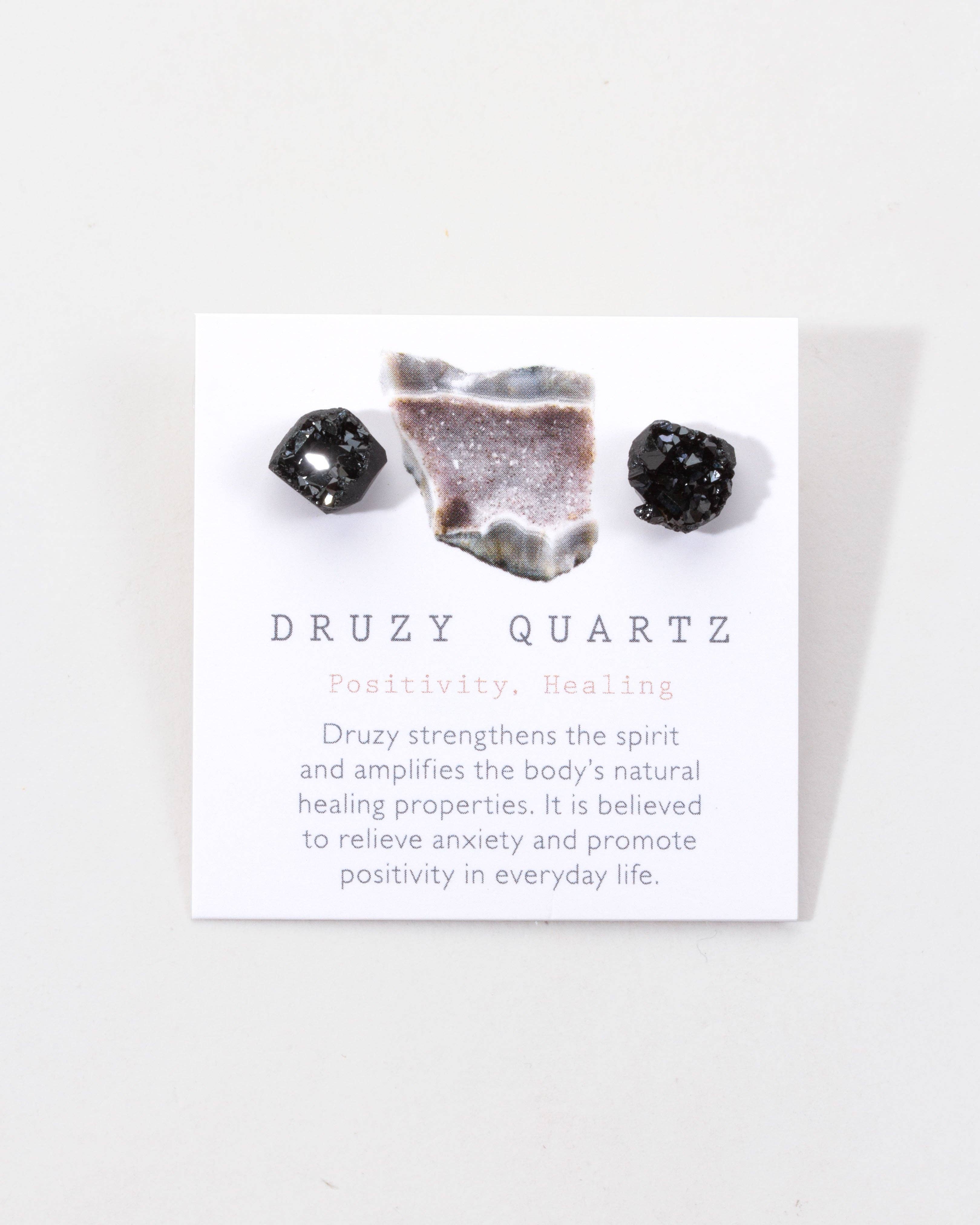 Stardust Druzy Studs- Black