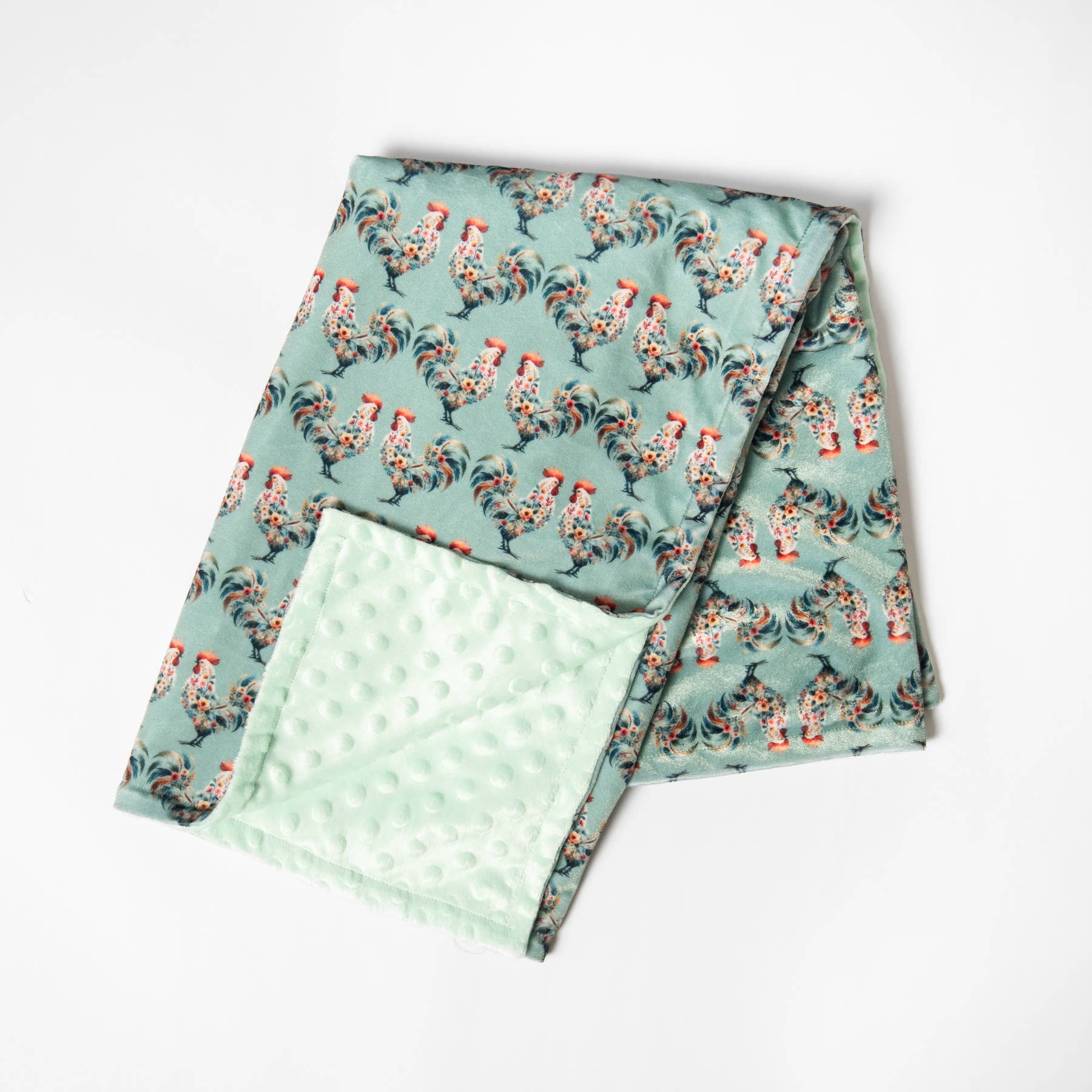 Floral Chicken Minky Blanket