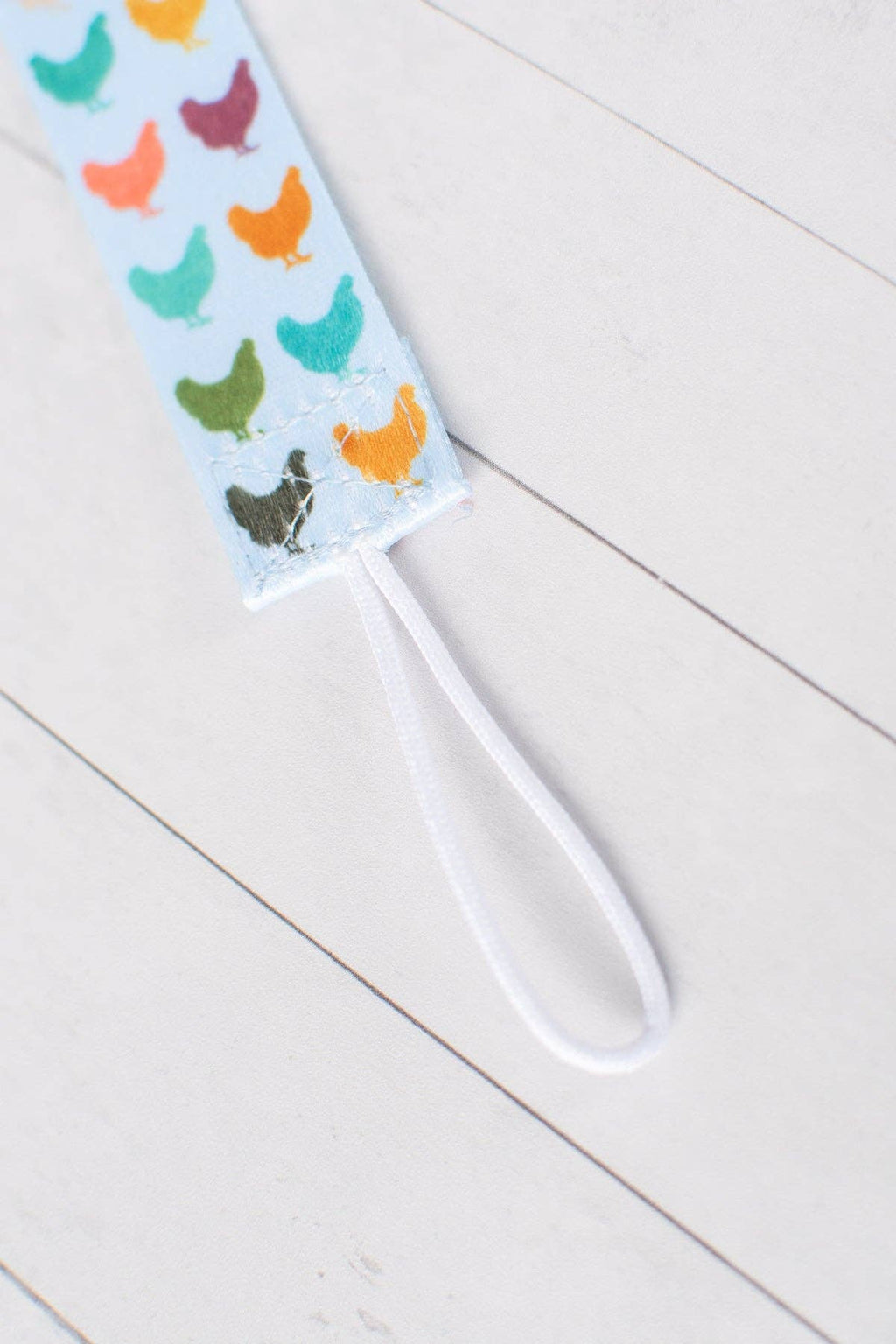 Colorful Chickens Paci Clip