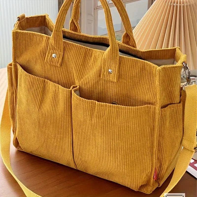 Fall Corduroy Tote Bags