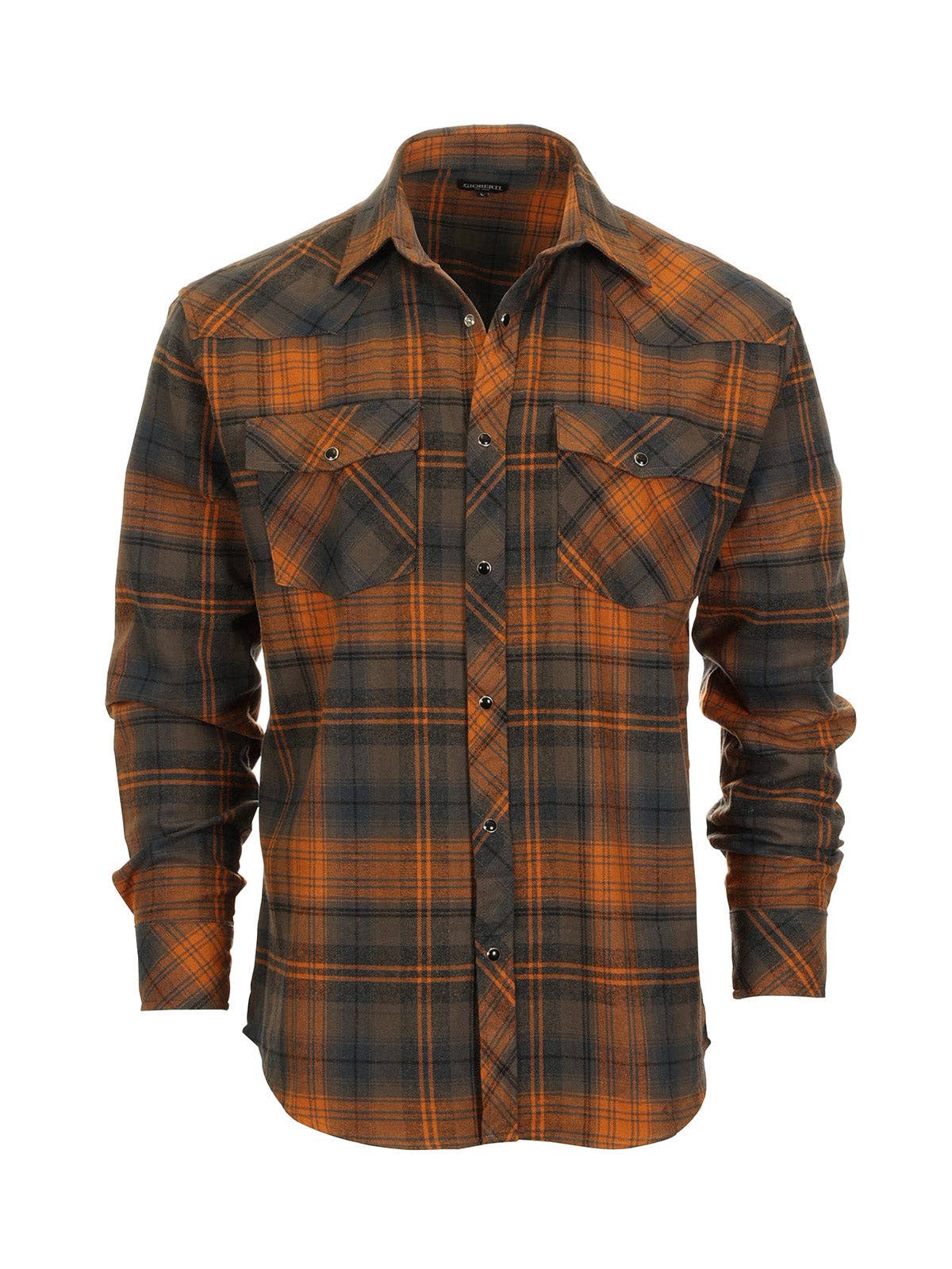 Men's Flannel Plaid Western Shirt with Snap Buttons