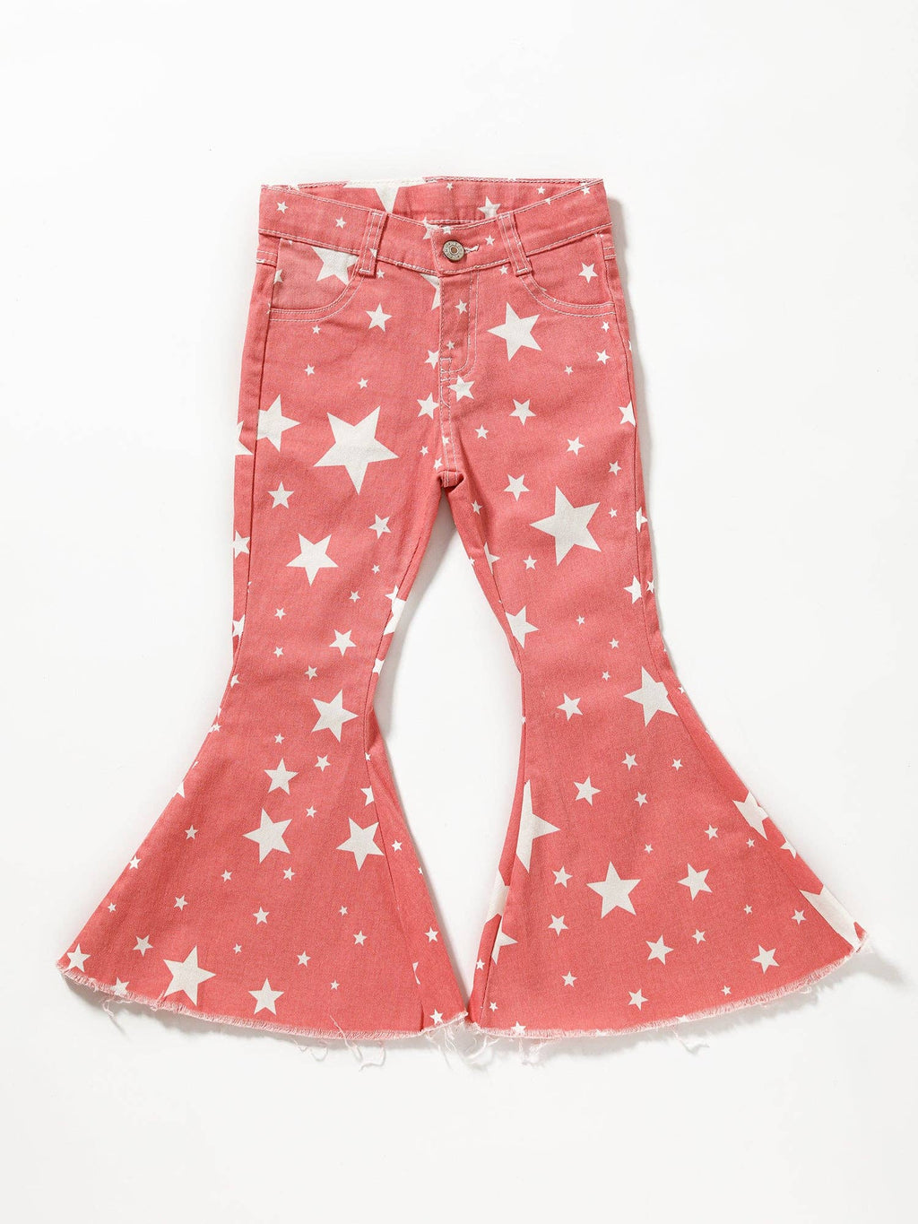 Pink Stars Girls Flare Jeans