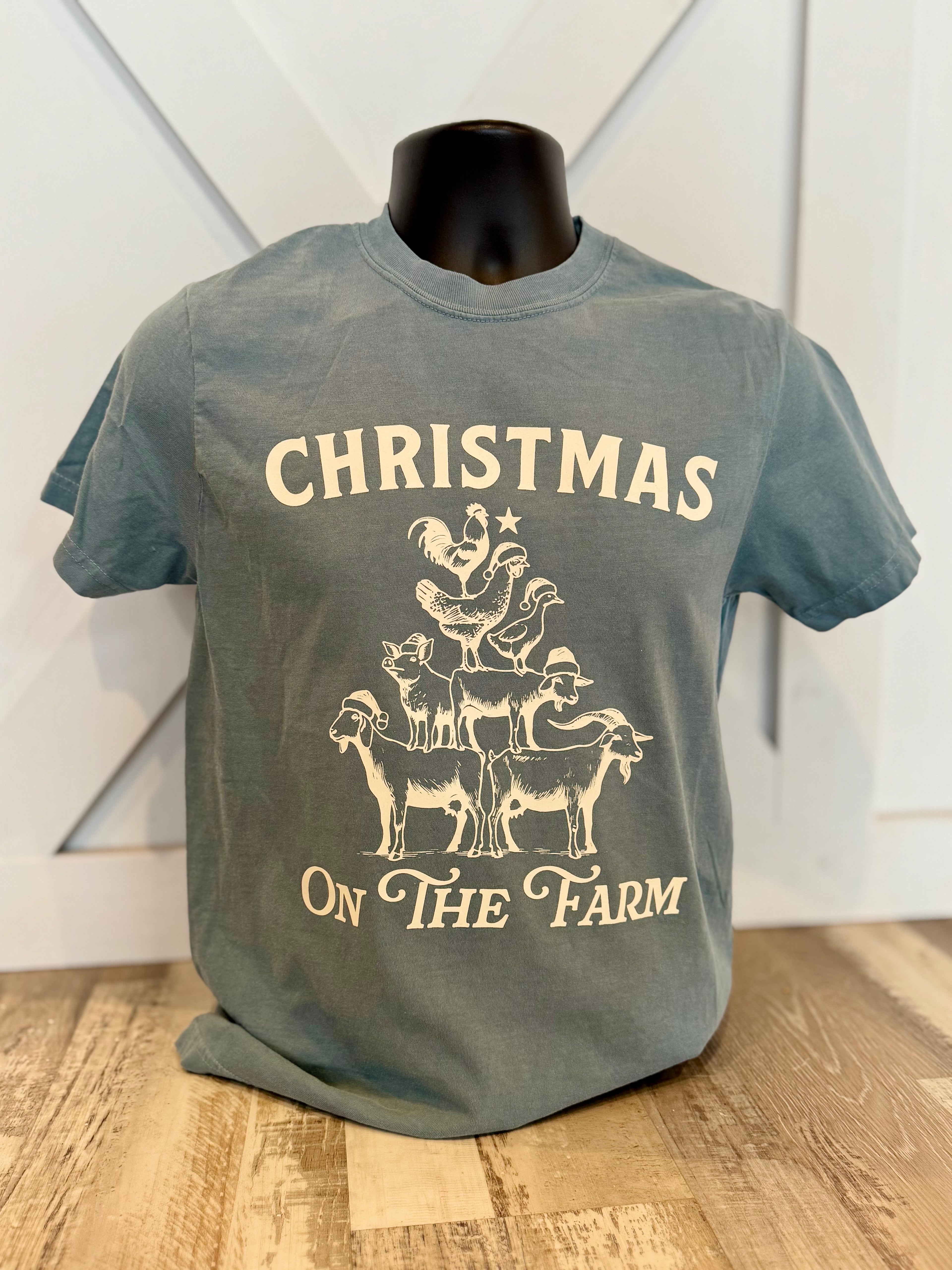 Christmas On The Farm - Comfort Colors T-Shirt LS