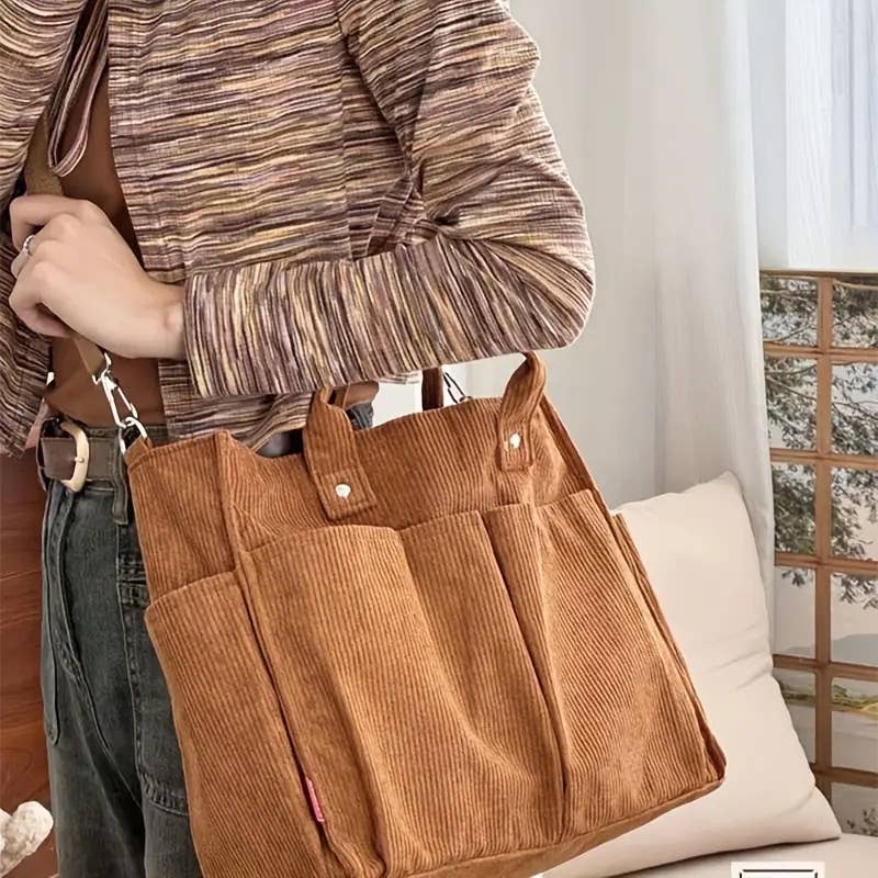 Fall Corduroy Tote Bags