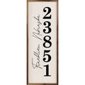 Personalized Zip City State Vertical White