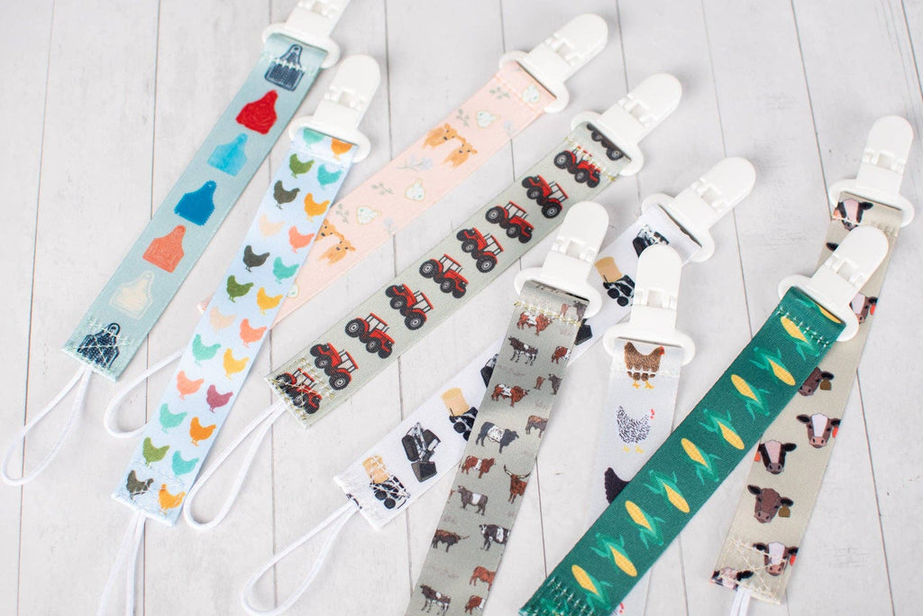 Colorful Chickens Paci Clip
