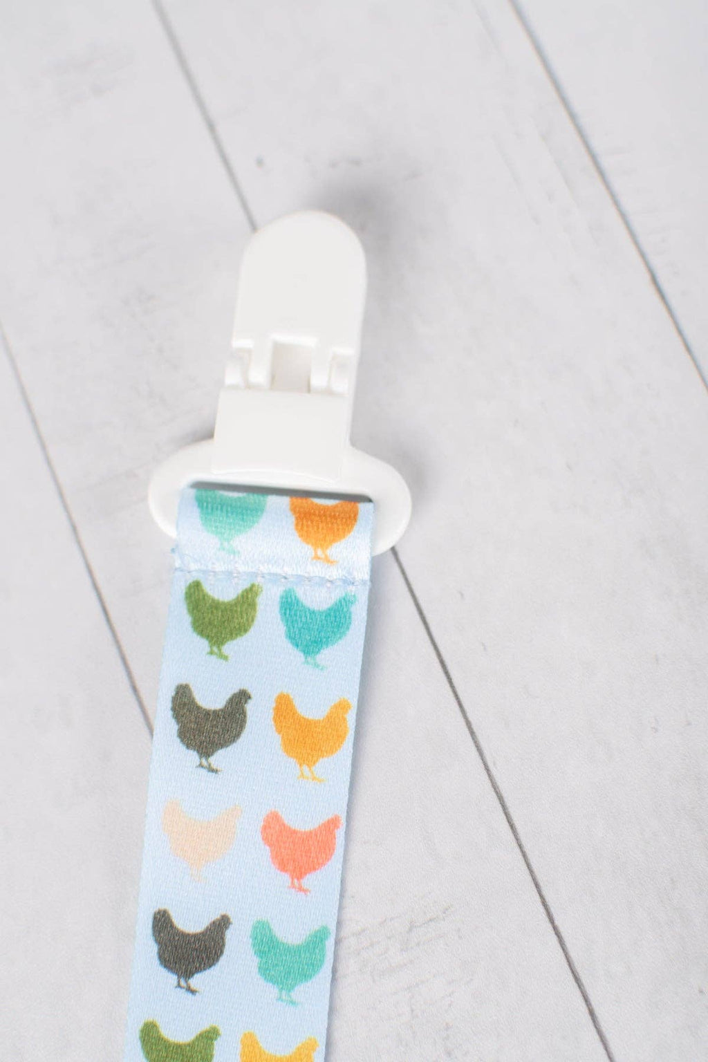 Colorful Chickens Paci Clip