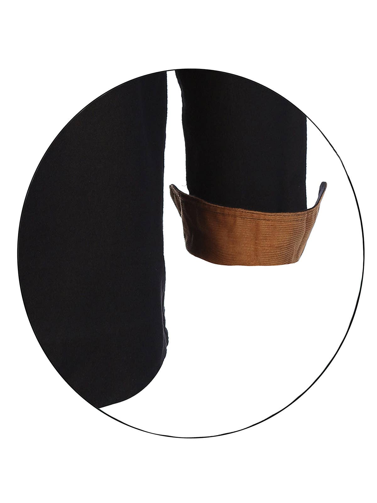 Men's Solid Long Sleeves Flannel Button Up Shirt with Corduroy Contrast