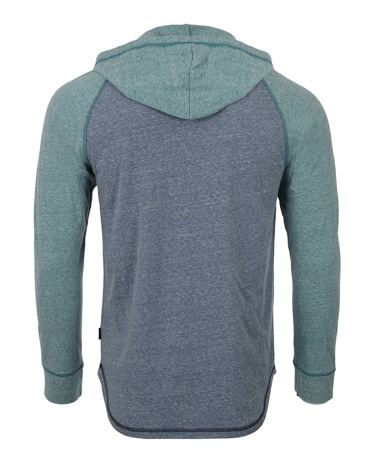 Men's Long Sleeve Color Block Pullover Raglan Henley Hoodie