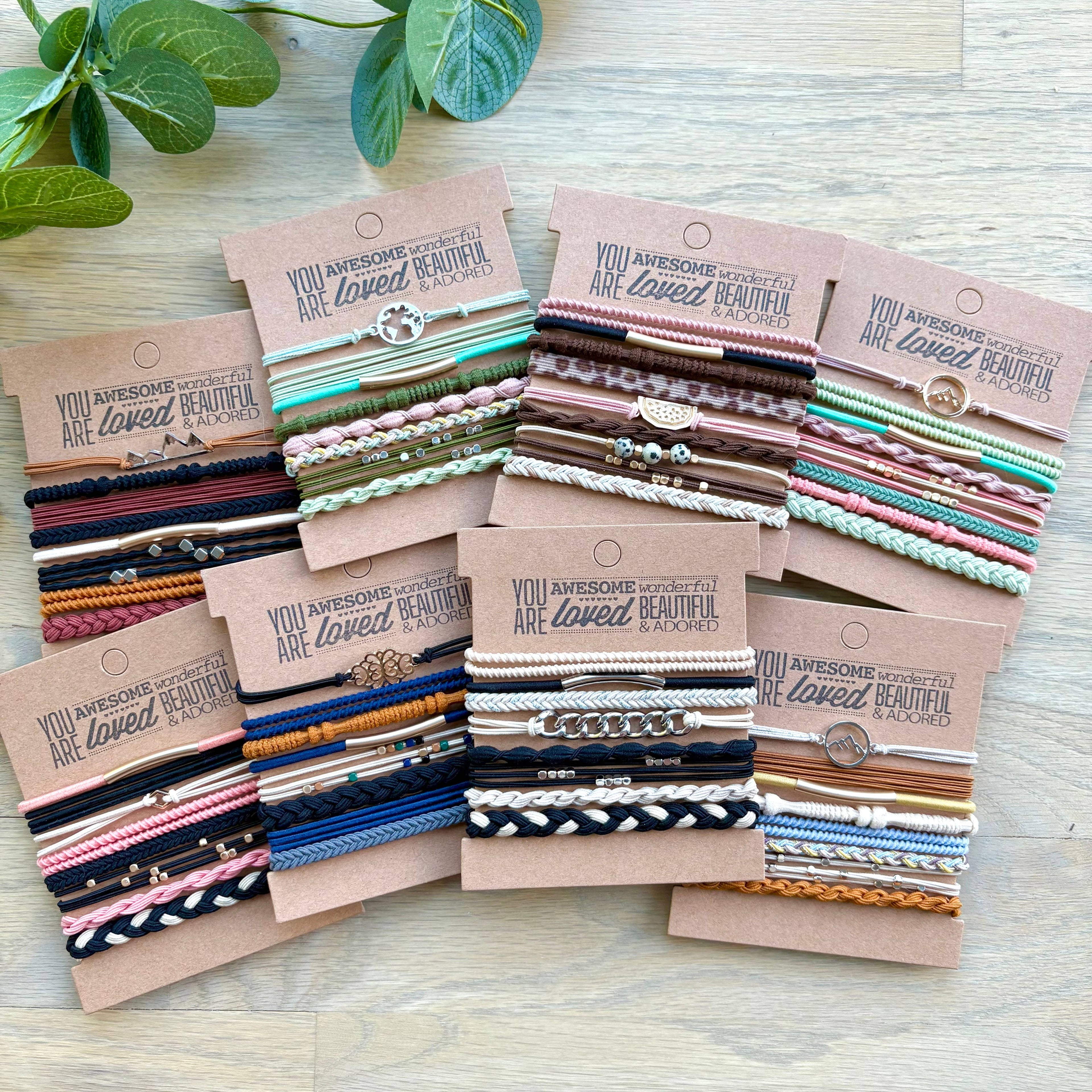 Charm Hair Ties on Kraft Card | Chain links