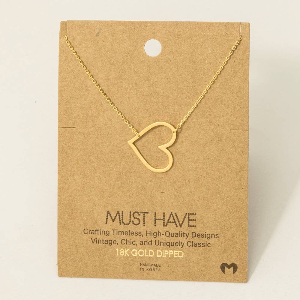 Heart Cutout Pendant Necklace