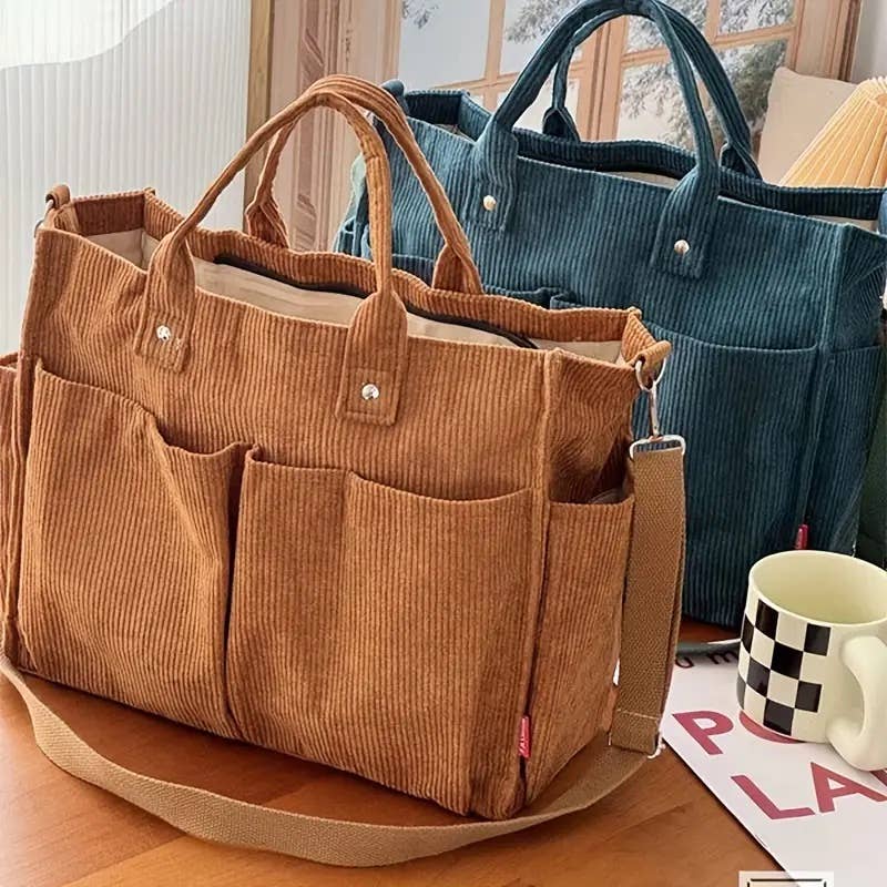 Fall Corduroy Tote Bags