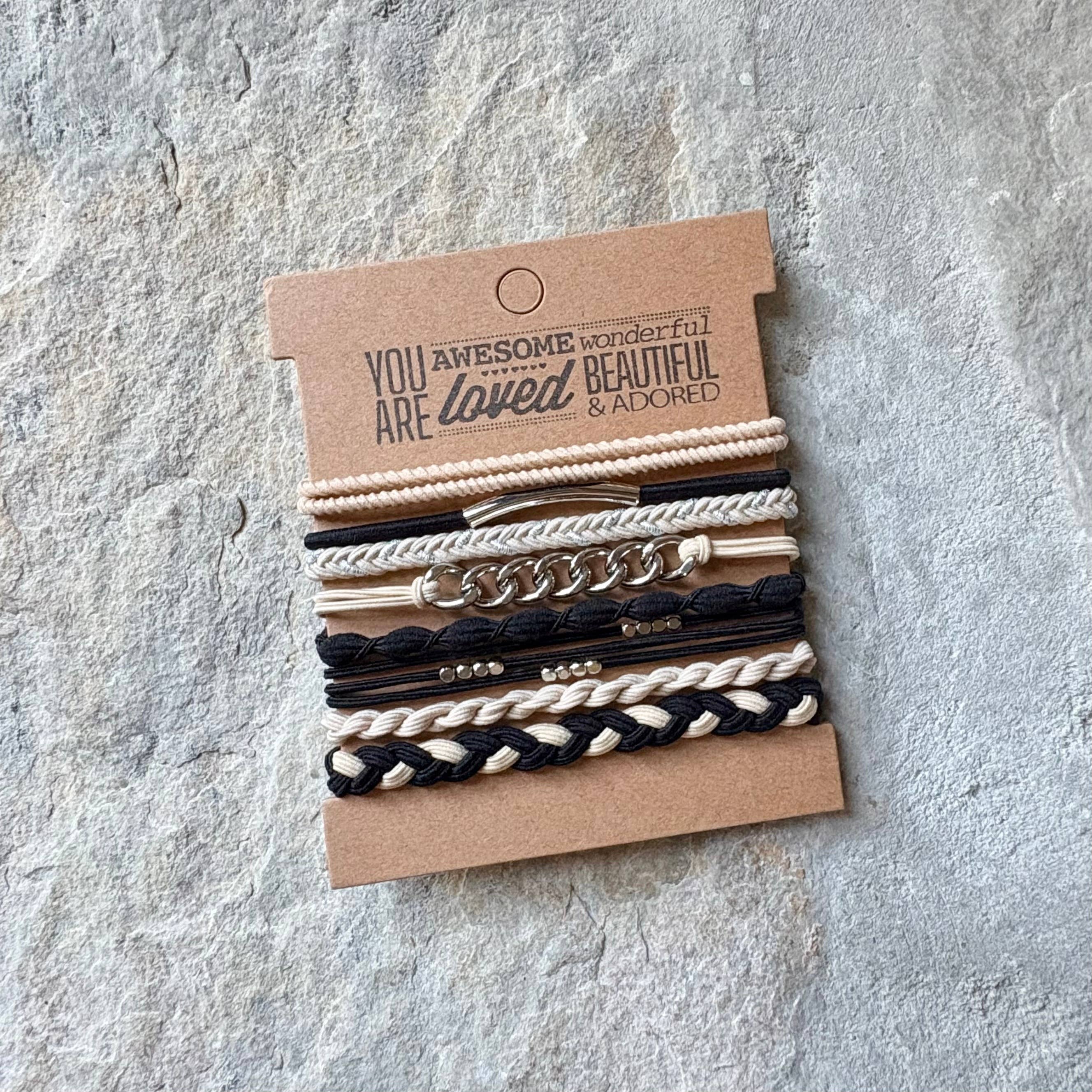 Charm Hair Ties on Kraft Card | Chain links